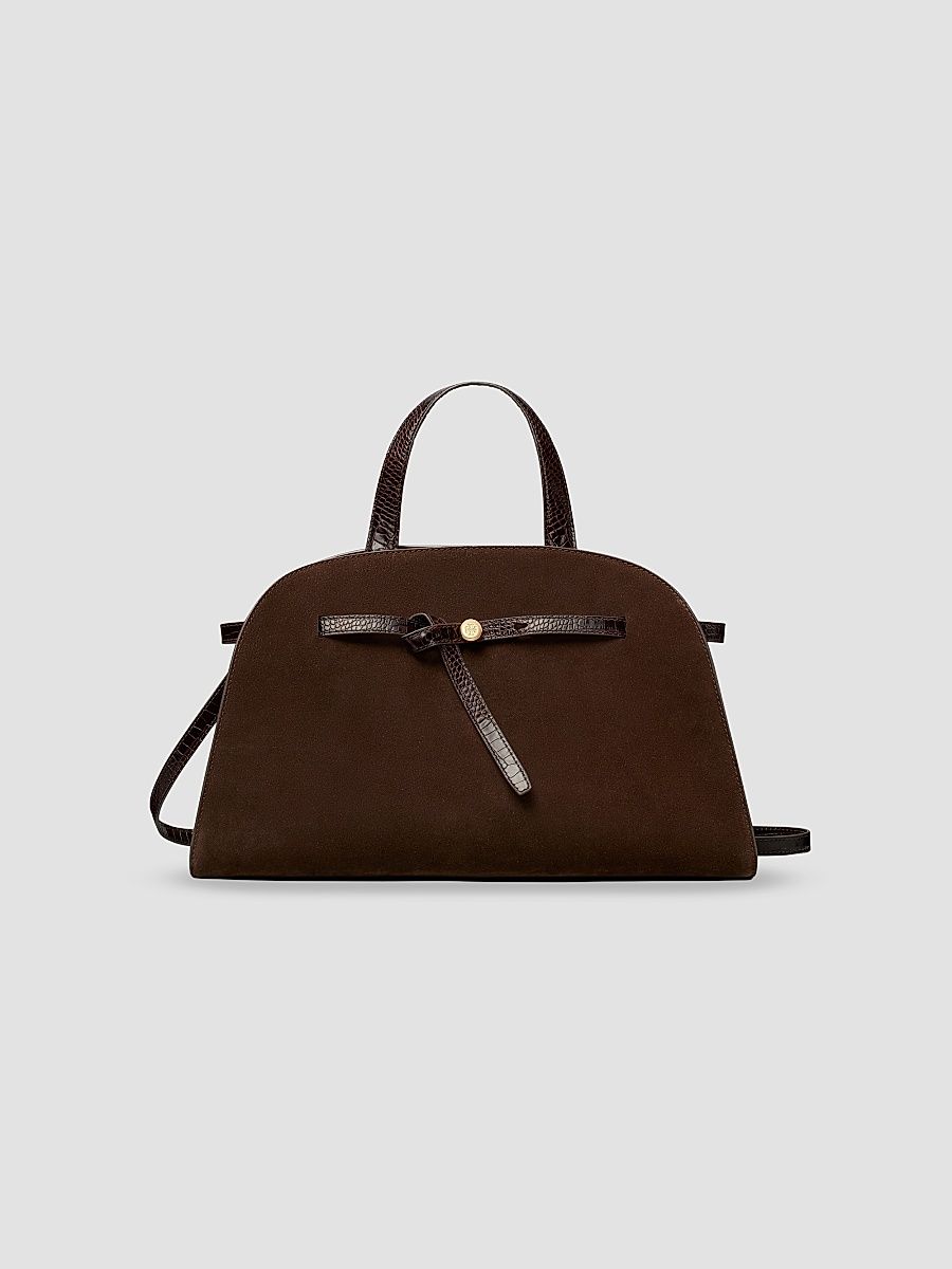 Tory Burch Women's Romy Suede Top Handle Bag - Dark Cocoa