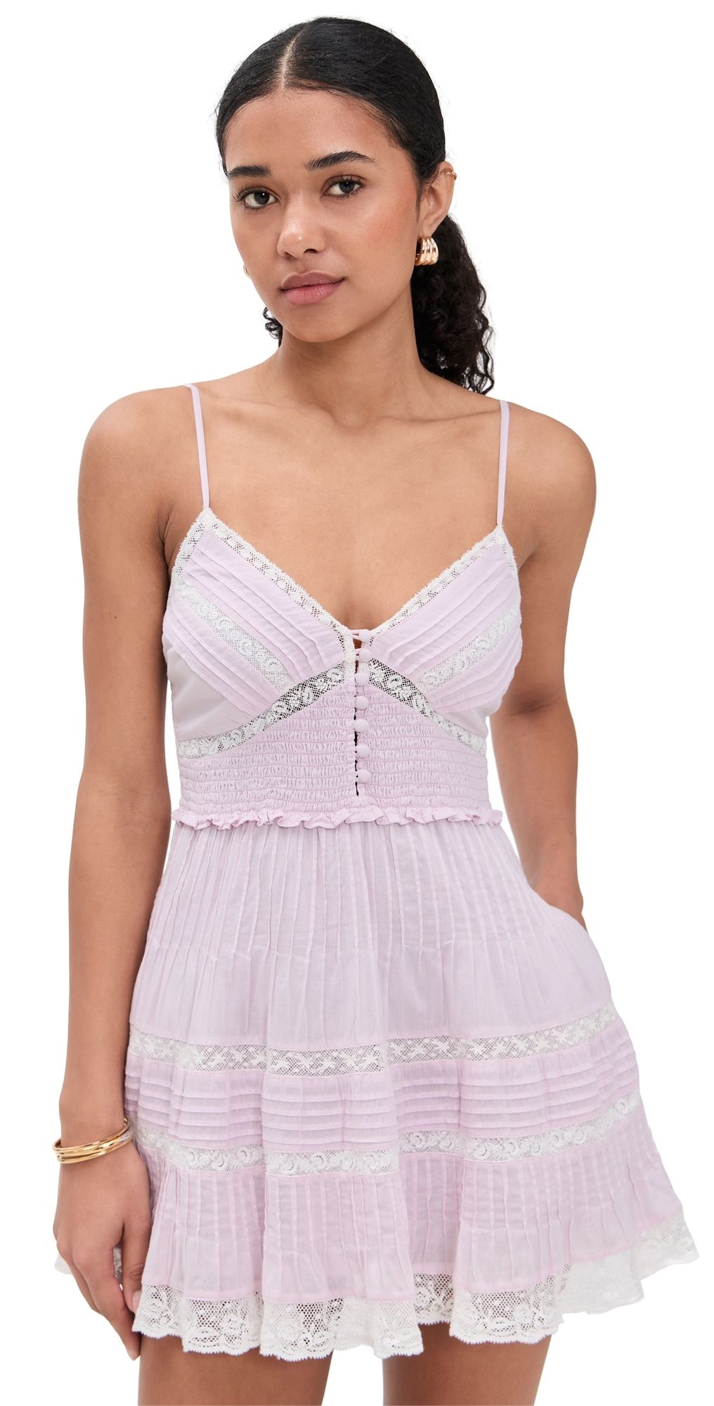 LoveShackFancy Krista Dress Orchid Ice XL