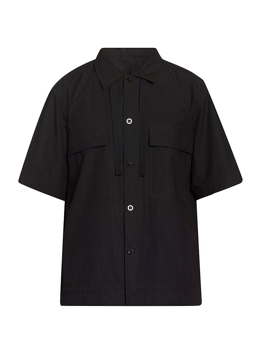 Men's Cotton Typewriter Shirt - Black - Size XL