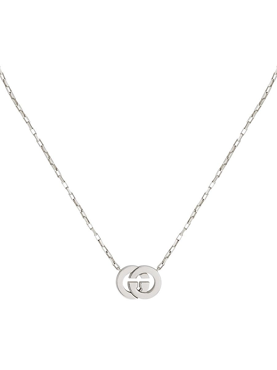 Women's Gucci Interlocking Sterling Silver Necklace - Silver