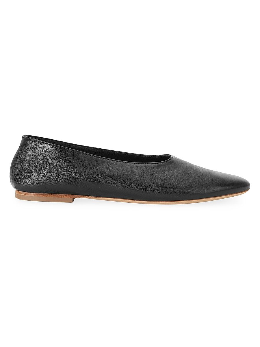 Women's Alba Leather Ballet Flats - Black - Size 11