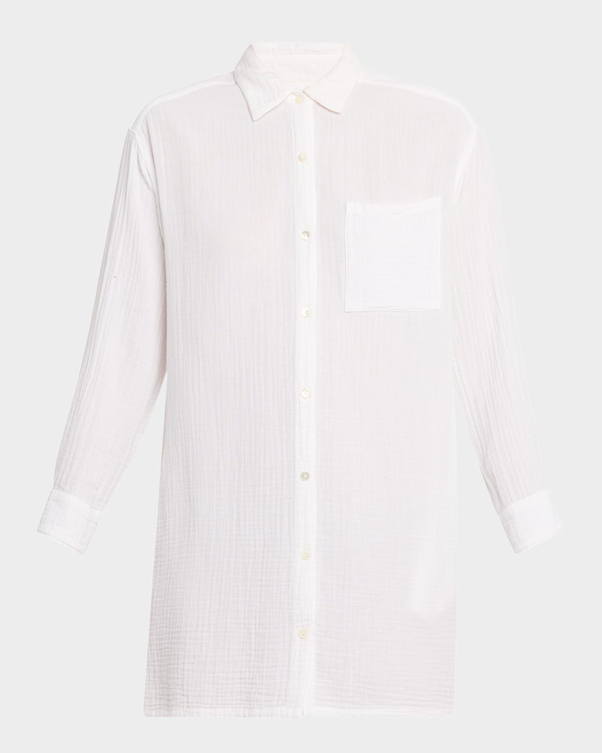 Tyson Cotton Gauze Shift Mini Shirtdress