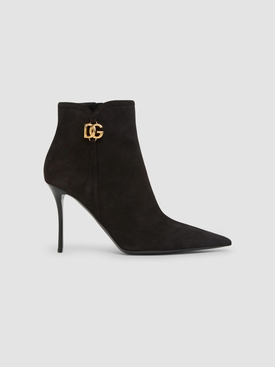 Dolce & Gabbana Women's 90MM Suede Ankle Boots - Black - Size 11.5