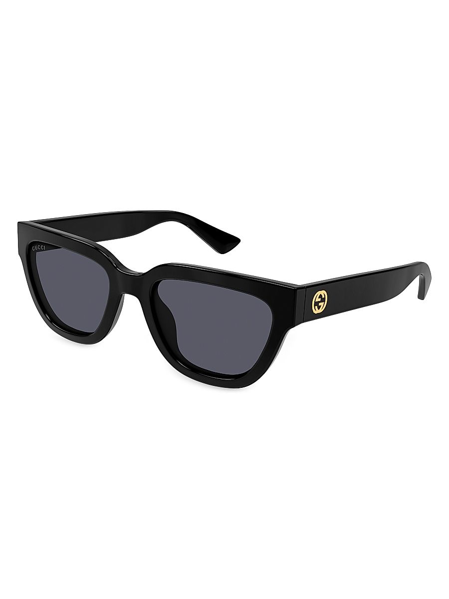 Women's Minimal GG 54MM Cat-Eye Sunglasses - Black Grey