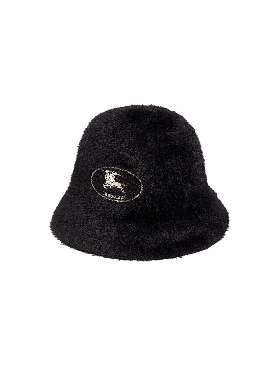 Men's EKD Embroidered Faux-Fur Bucket Hat - Black - Size Medium