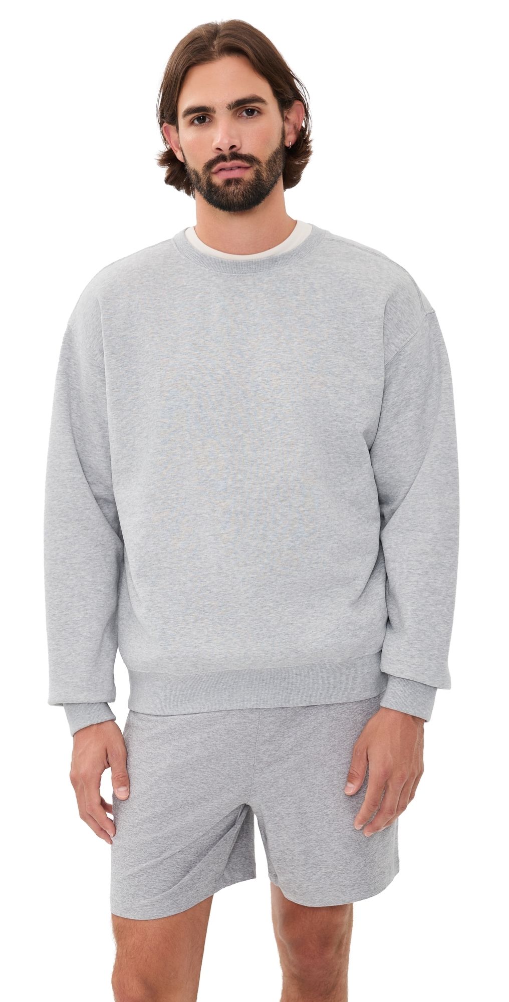 Beyond Yoga Luxefleece Crewneck Pullover Light Heather Gray S