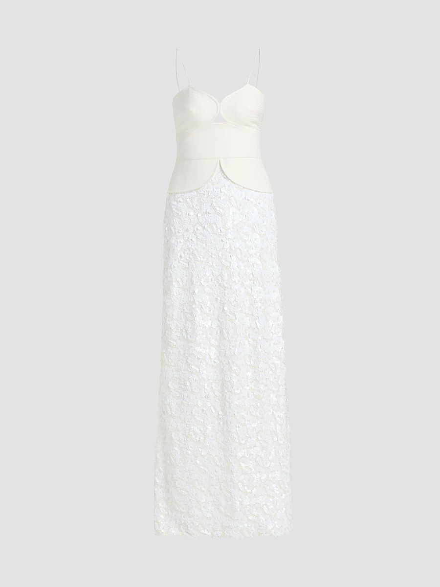 Women's Femme Fatale Pryde Column Maxi Dress - Ivory - Size 2