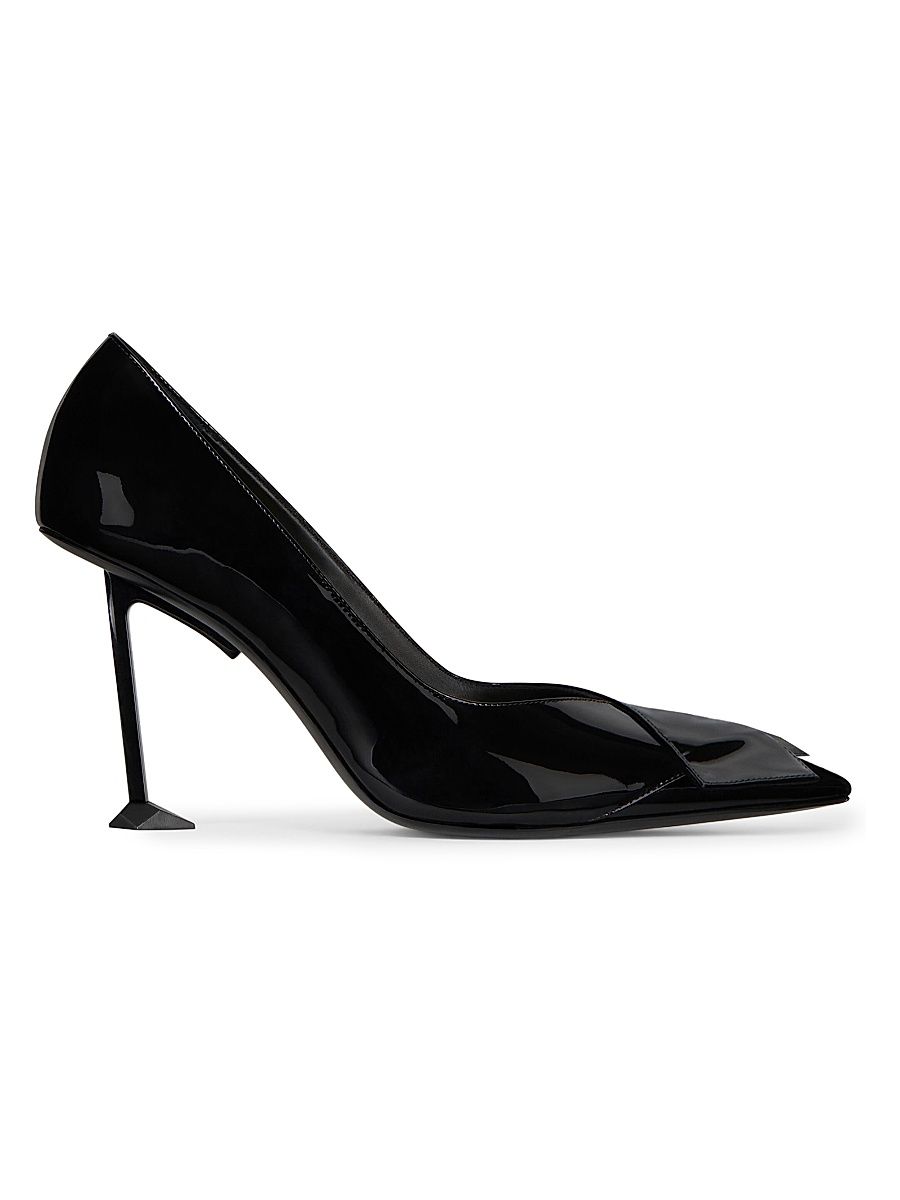 Women's Boudoir Fold Pumps in Patent Leather - Black - Size 6
