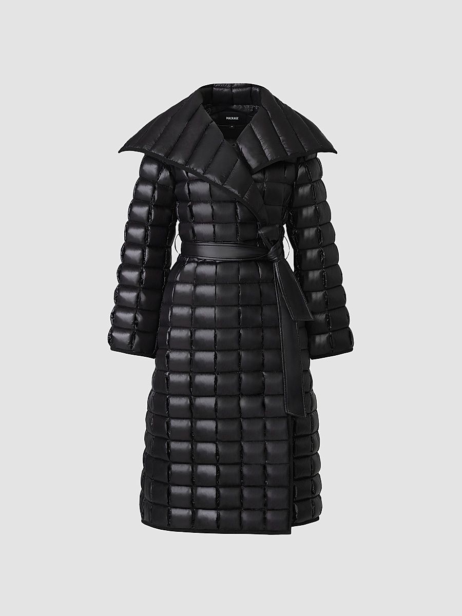 Women's Diva Long Down Coat - Black - Size Small