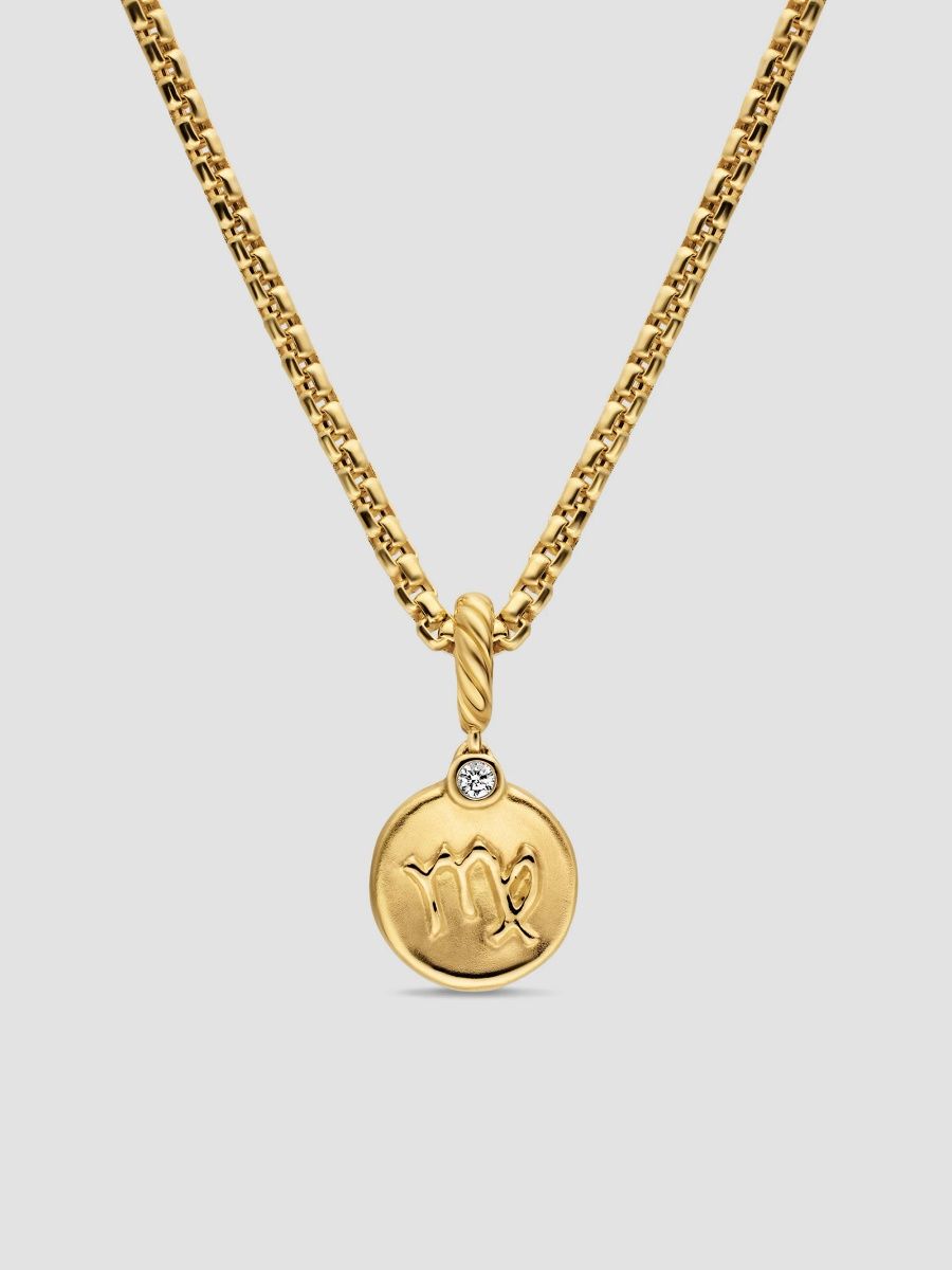 David Yurman Women's Petite Virgo Amulet in 18K Yellow Gold with Diamond, 10.4MM - Gold