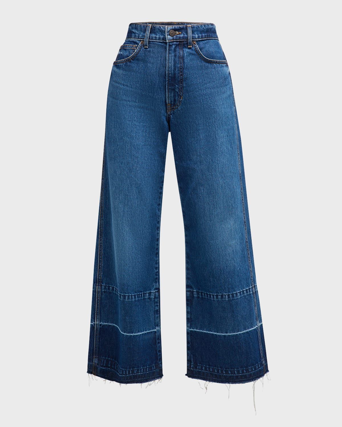 Taylor Cropped High-Rise Wide Jeans