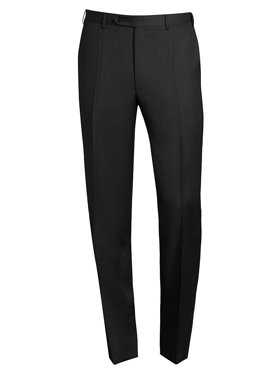 Men's Regular-Fit Wool Pants - Grey - Size 32