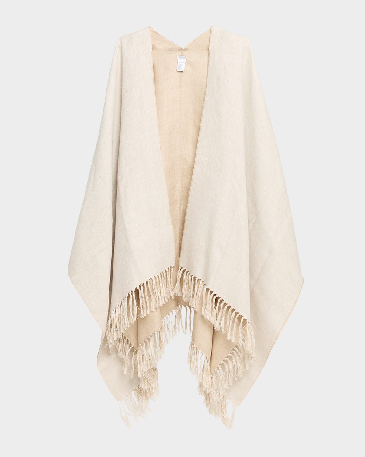 Linen Platinum Fringed Poncho