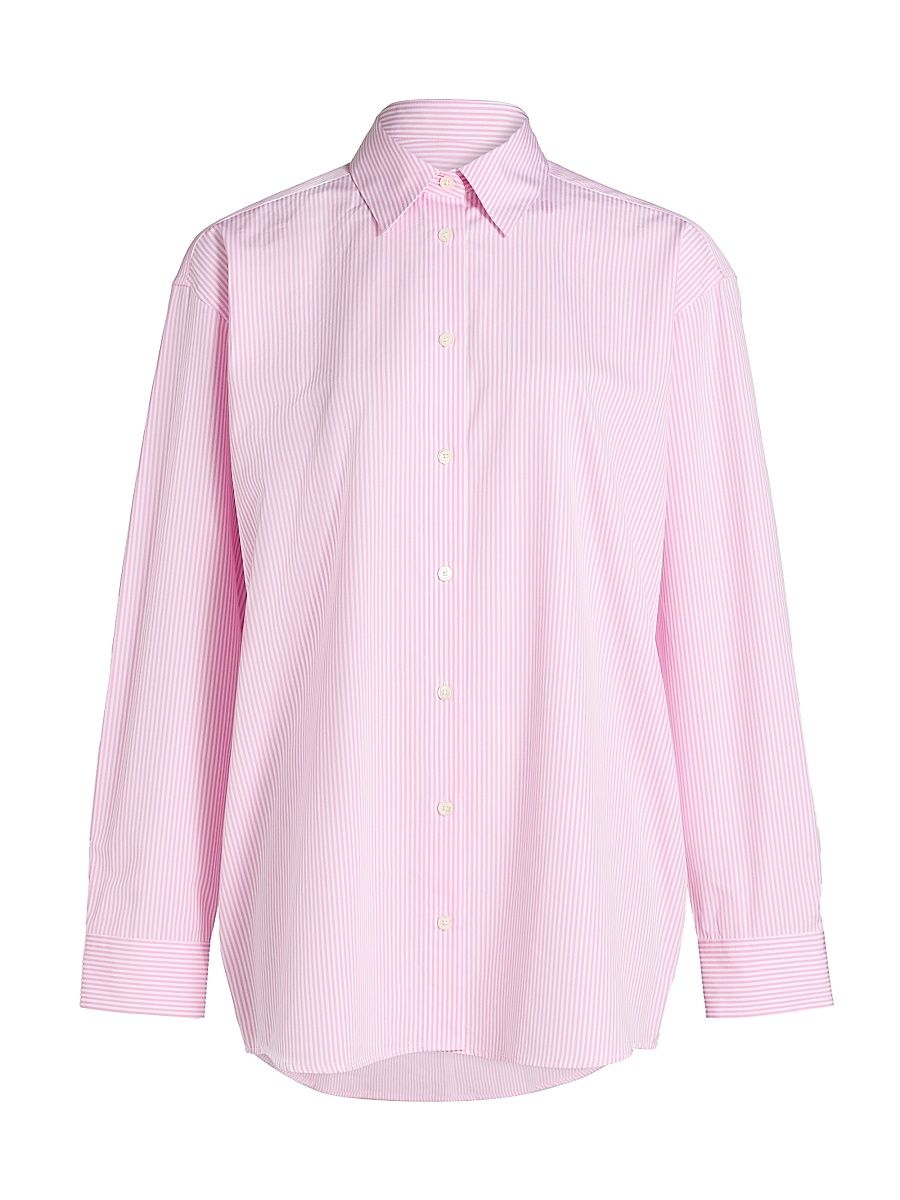 Women's Classic Tumbled Striped Shirt - White Bloom - Size 12