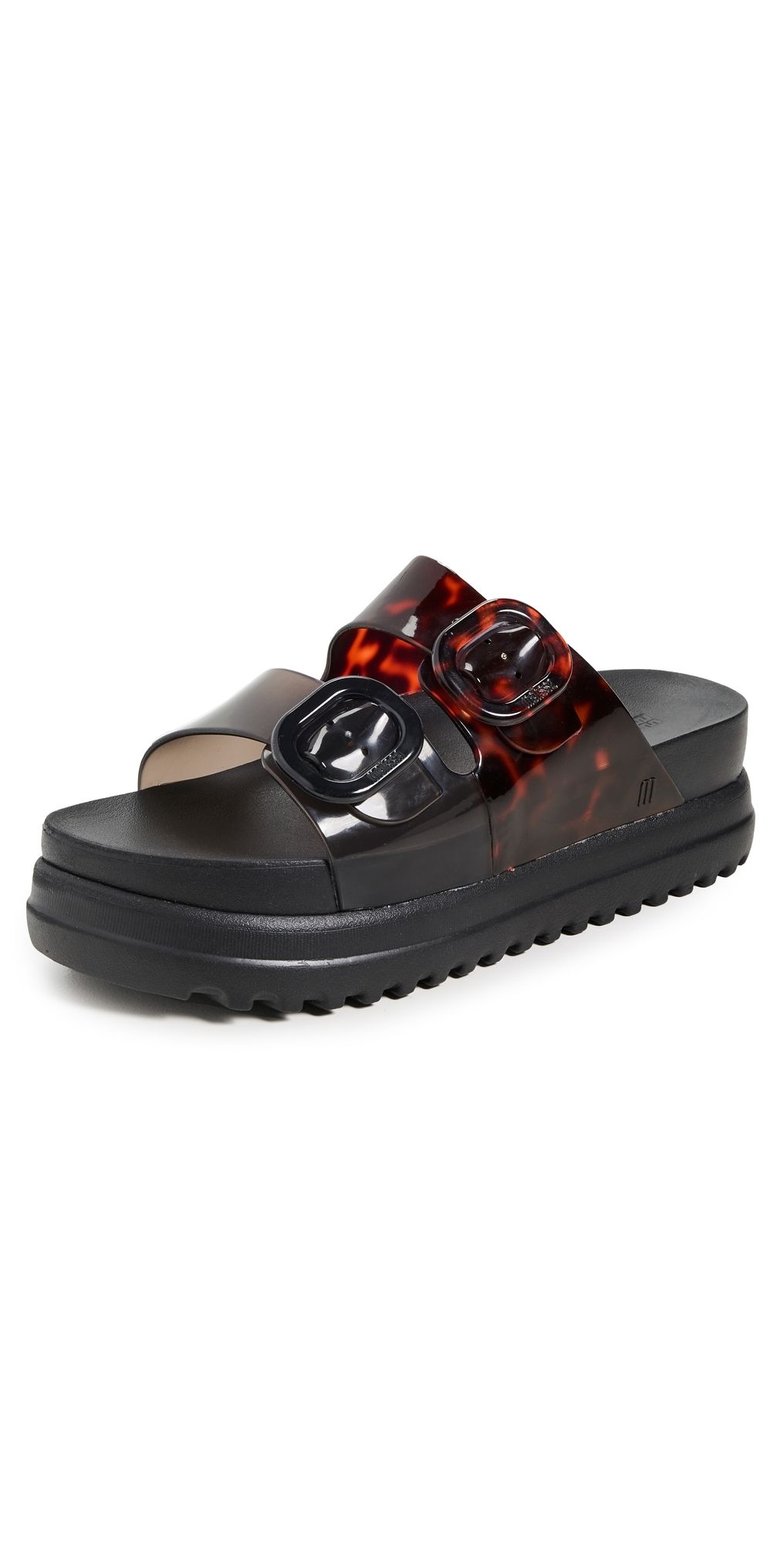 Melissa Cozy Platform Jelly Sandals Black/Tortoiseshell 7