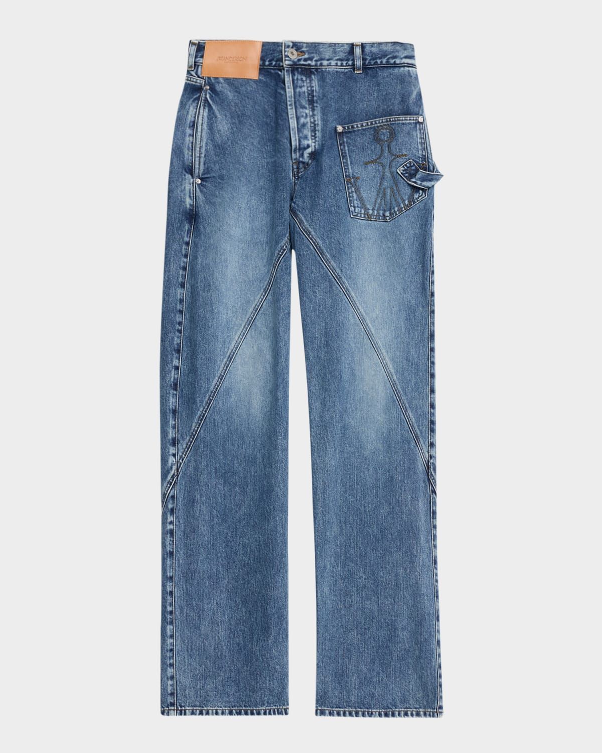 Twisted Straight-Leg Workwear Jeans
