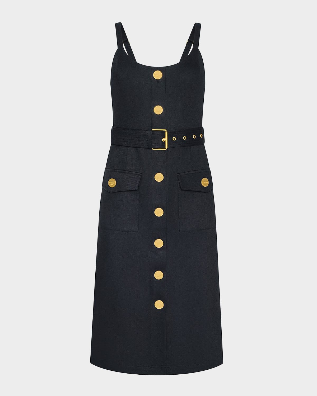 Ida Button-Front Midi Dress
