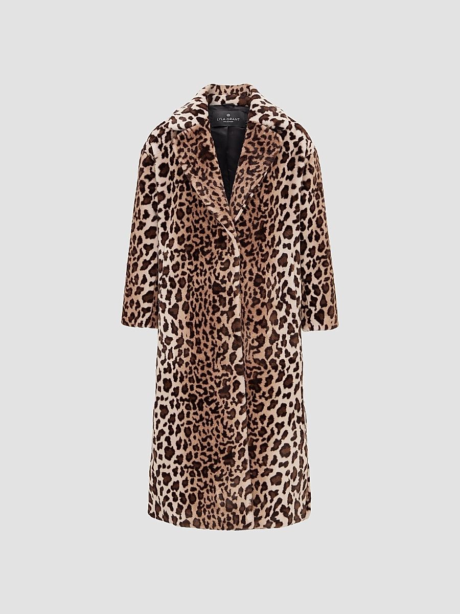 Lyla Grant Women's Faux Fur Sheared Mink Coat - Brown - Size Small