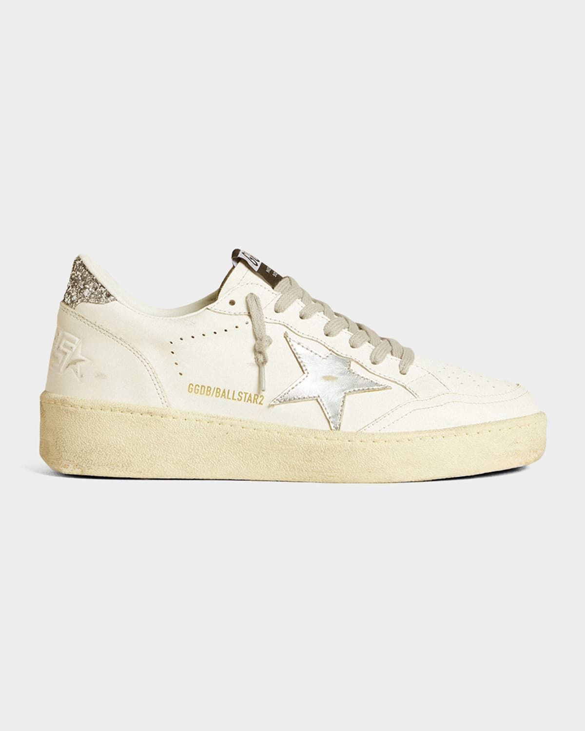 Ball Star Crystal Leather Low-Top Sneakers