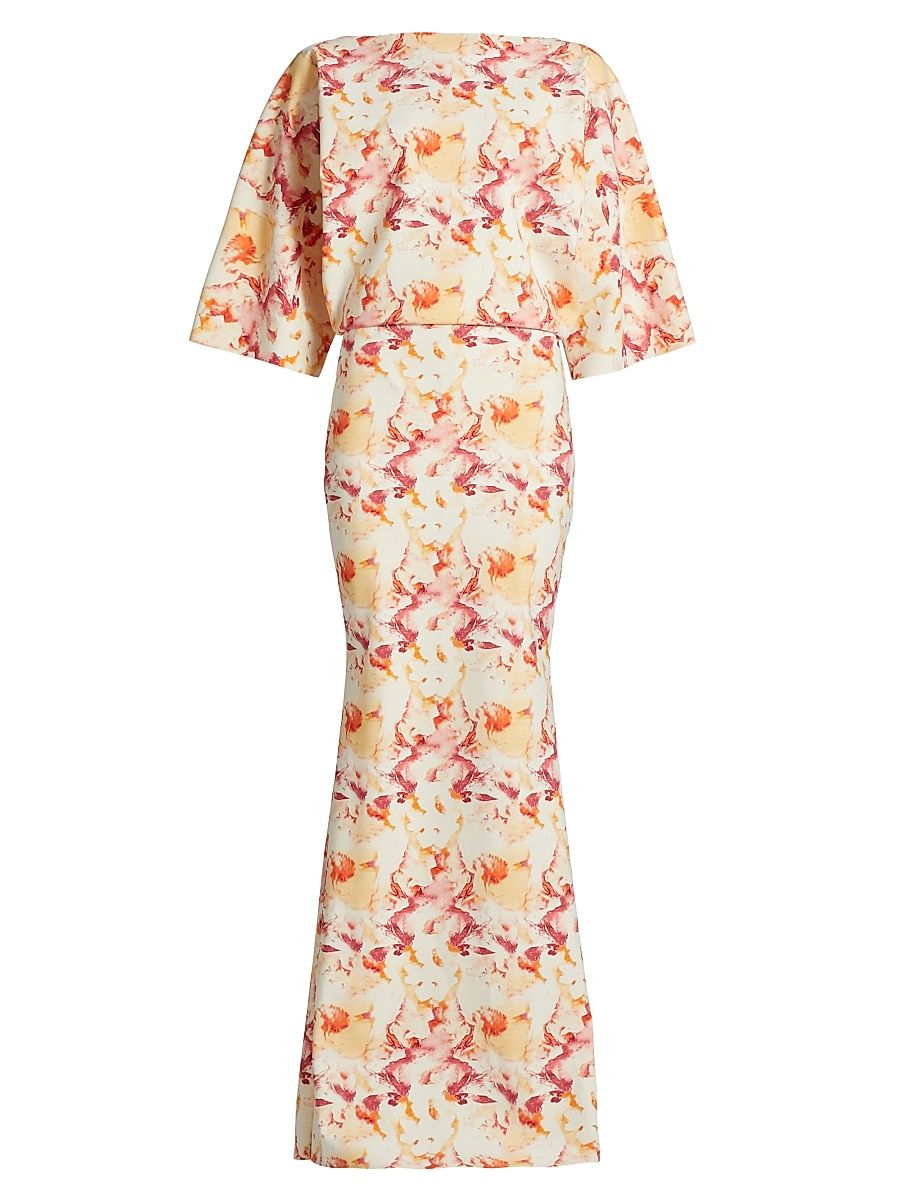 Women's Toshio Floral Jersey Crewneck Maxi Dress - Summer Wind - Size 6