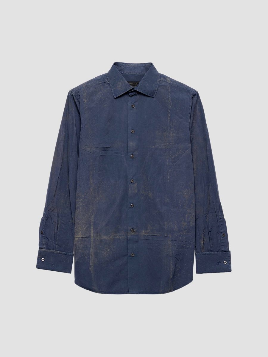Prada Men's Cotton Shirt - Blue - Size 16