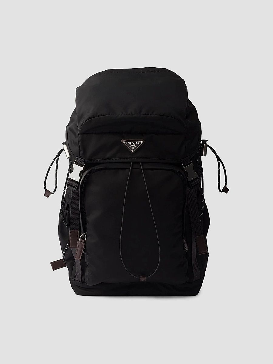 Prada Men's Re-Nylon and Leather Backpack - Black
