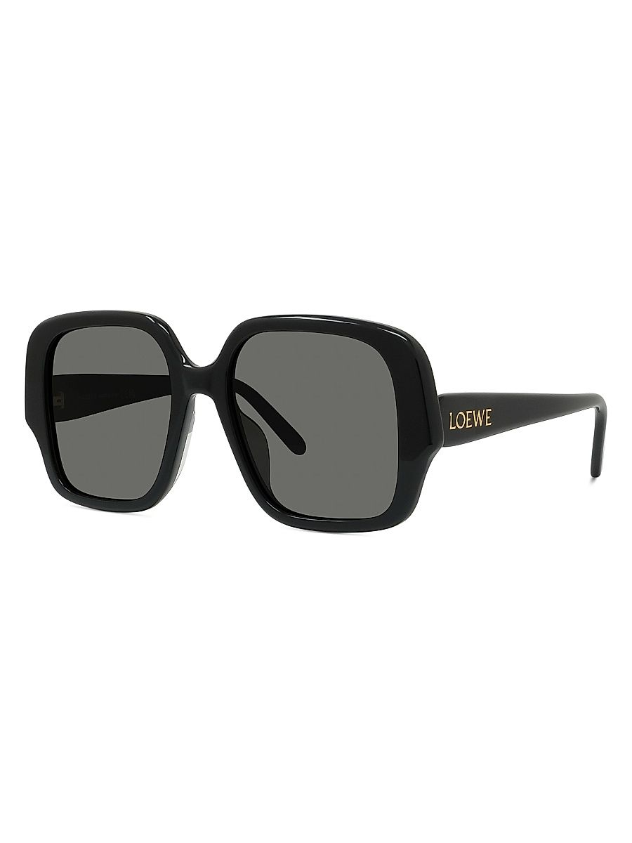 Women's Havana 54MM Square Sunglasses - Black Dark Grey