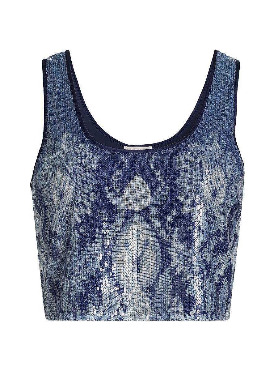Women's Cody Sequined Tank - Blue Sequin - Size XS