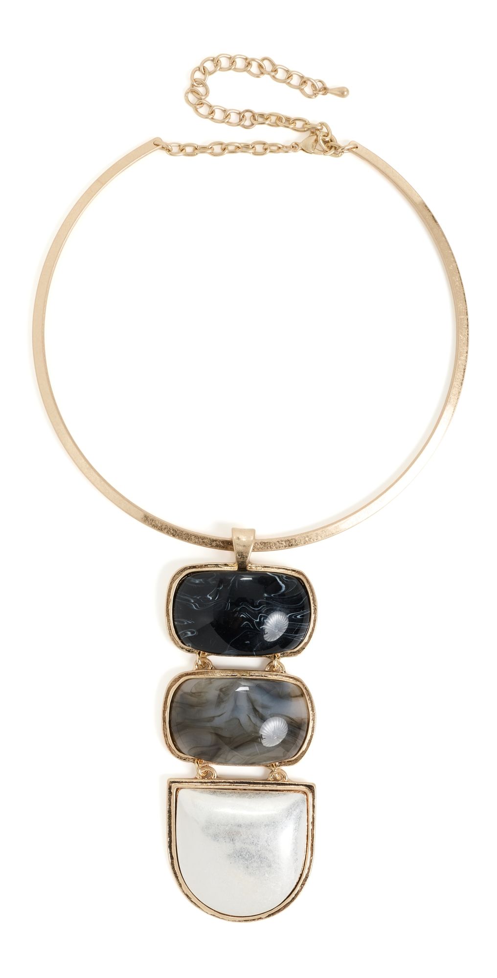 By Adina Eden Multi Stone Herring Bone Choker Multi Color One Size
