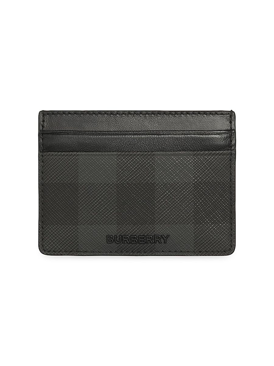 Men's Sandon Check Print Card Holder - Charcoal