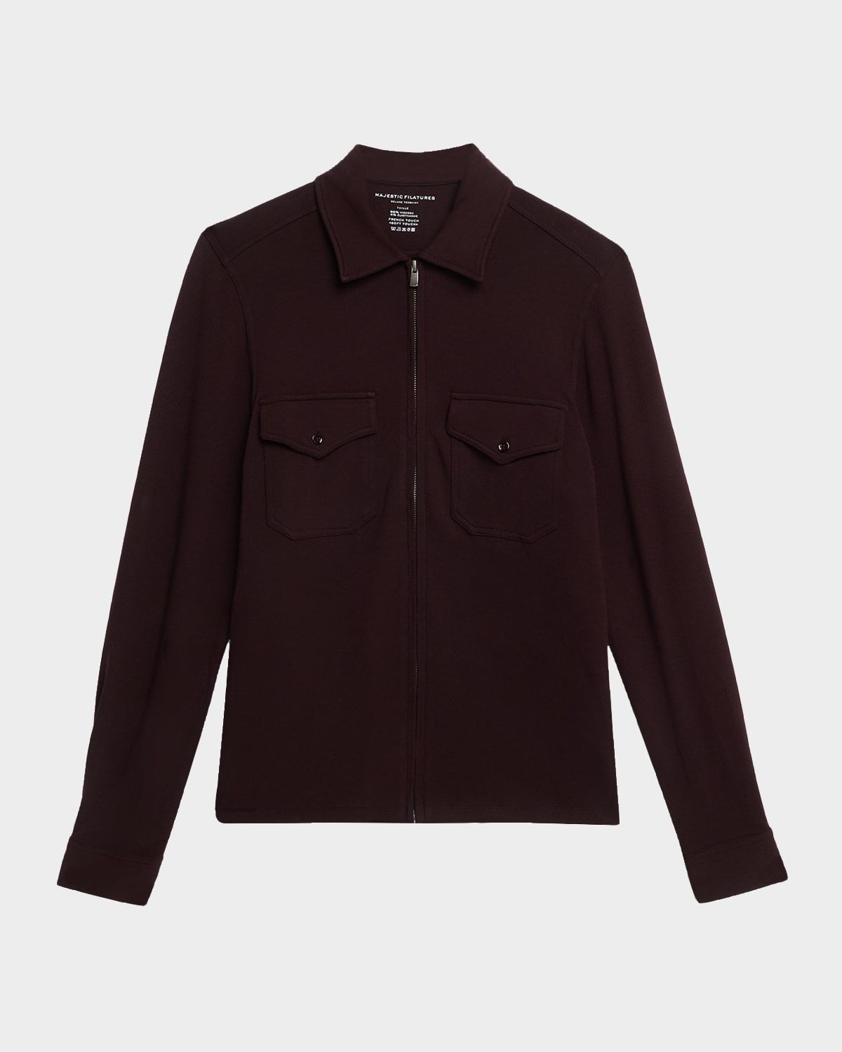 Zip-Front French Terry Shirt Jacket