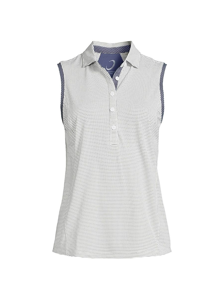 Women's Tae Sleeveless Polo Top - White Storm - Size Small