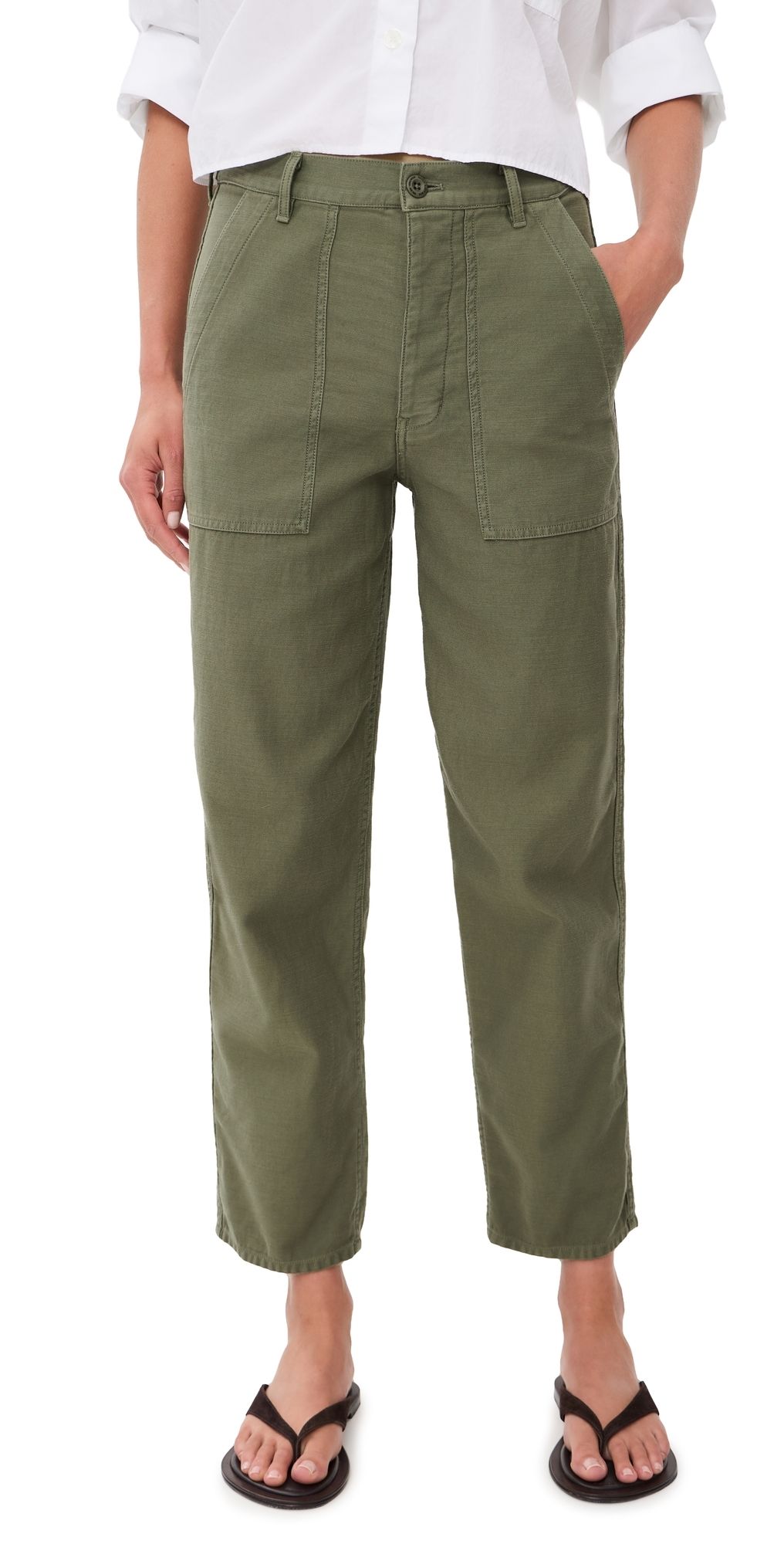 Nili Lotan Earl Pants Olive Fatigue 4