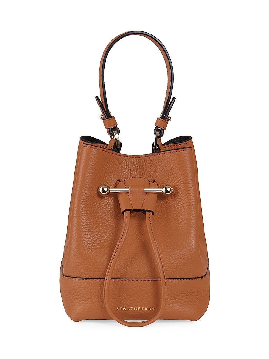 Women's Lana Osette Leather Bucket Bag - Tan
