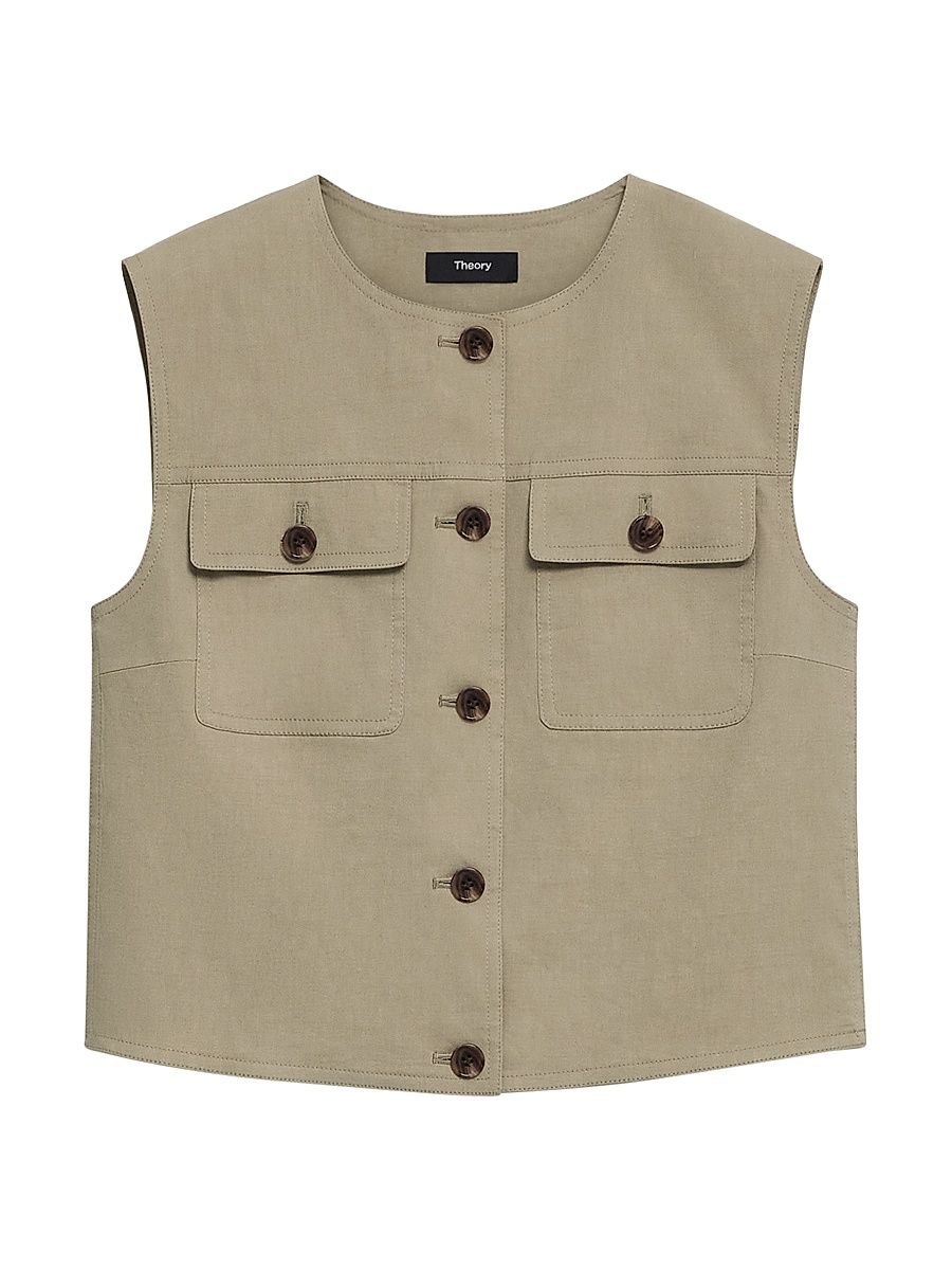 Women's Crunch Trucker Vest - Soft Taupe - Size 16