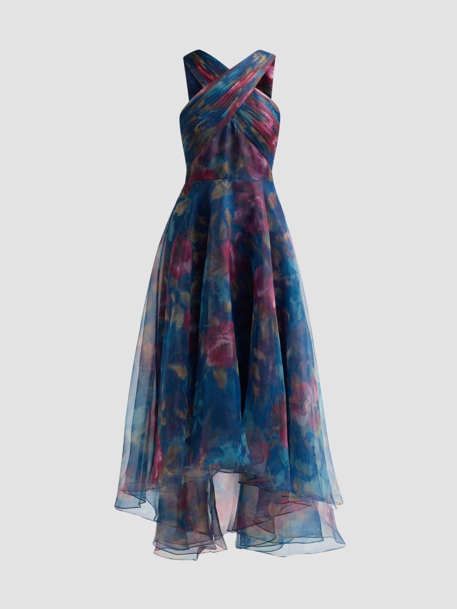 Theia Women's Luana Organza High-Low Gown - Fractured Bloom - Size 0