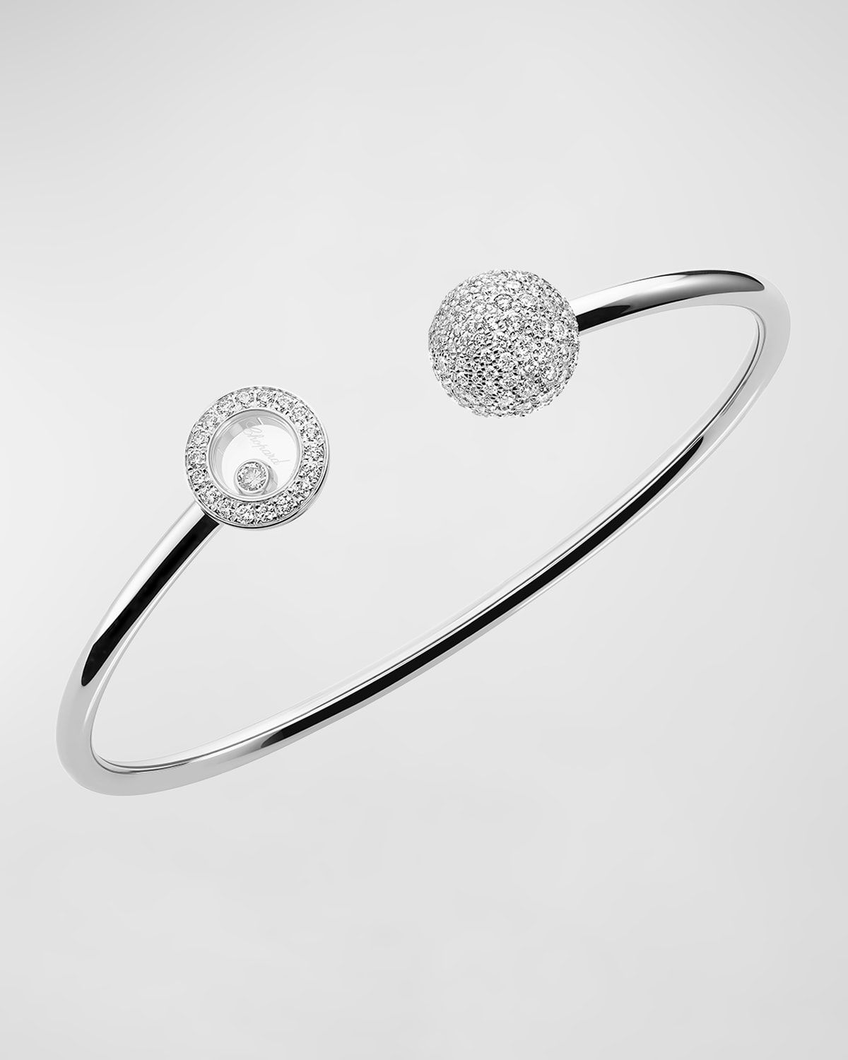 Happy Diamonds Planet 18K White Gold Bangle, Size Medium