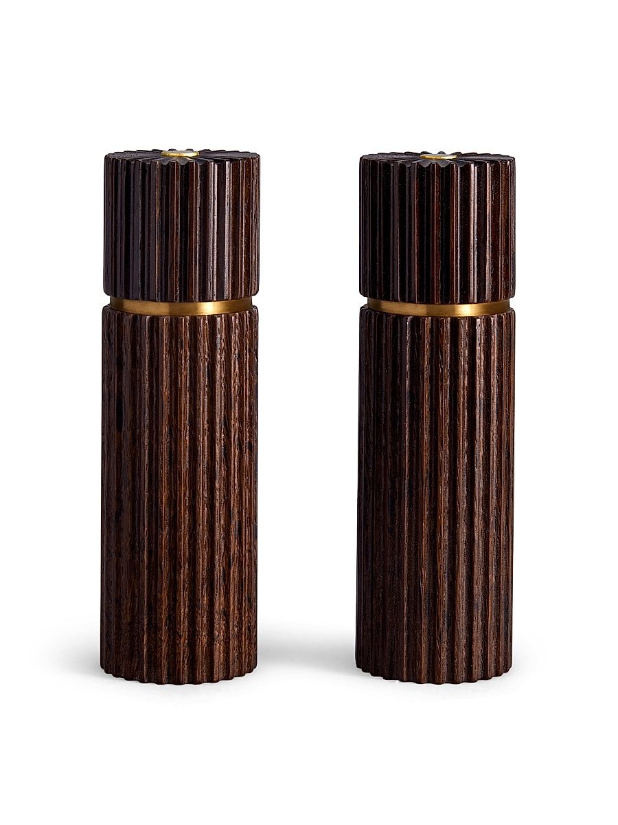 Atelier Ionic Wood Salt & Pepper Mills - Smoked Oak