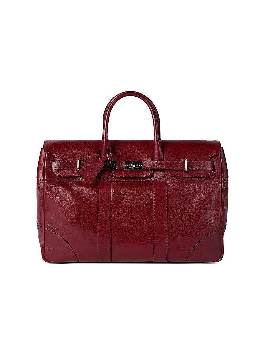 Men's Burnished Calfskin Country Bag - Terracotta