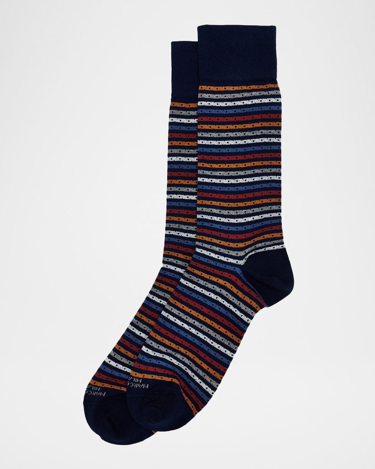 Men & apos;s Multicolor Stripe Cotton Crew Socks
