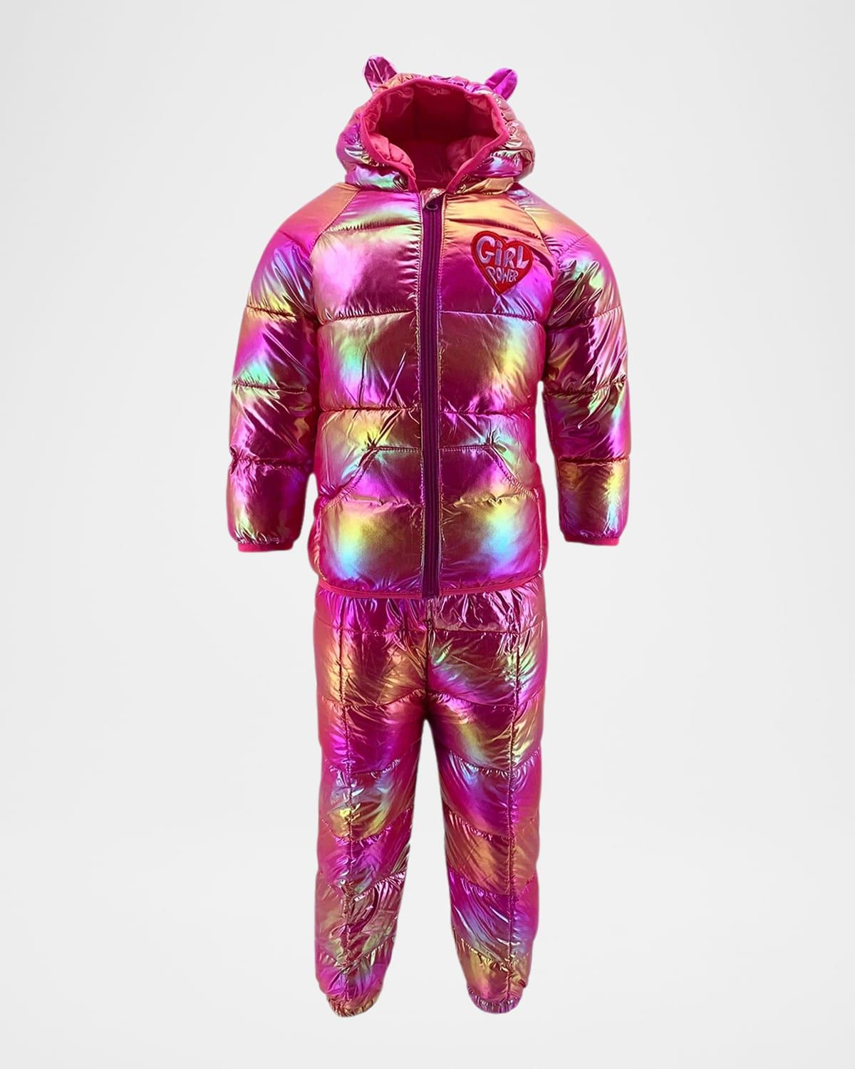 Girl & apos;s Rainbow Metallic Two-Piece Snow Set, Size 2-10