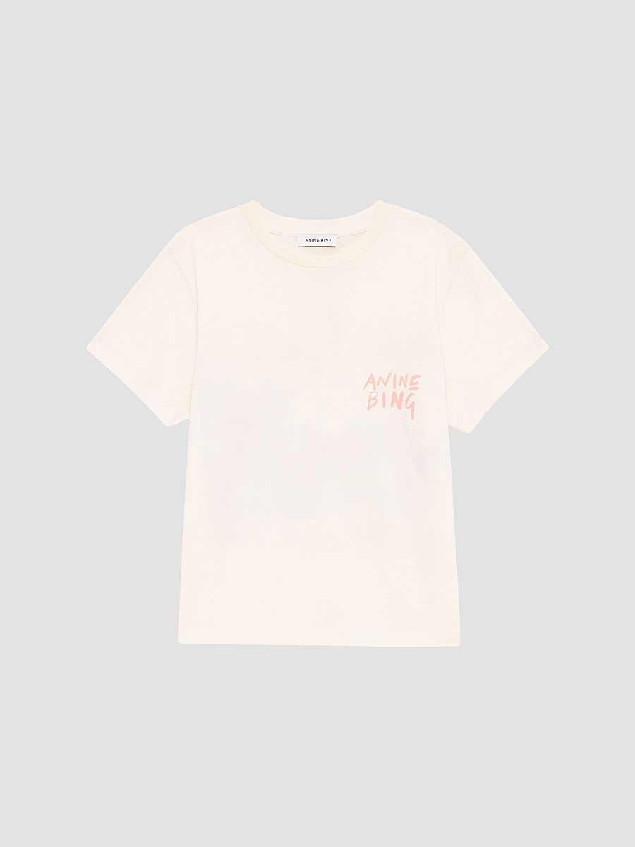 Women's Shelley Logo Cotton T-Shirt - Ecru - Size XS
