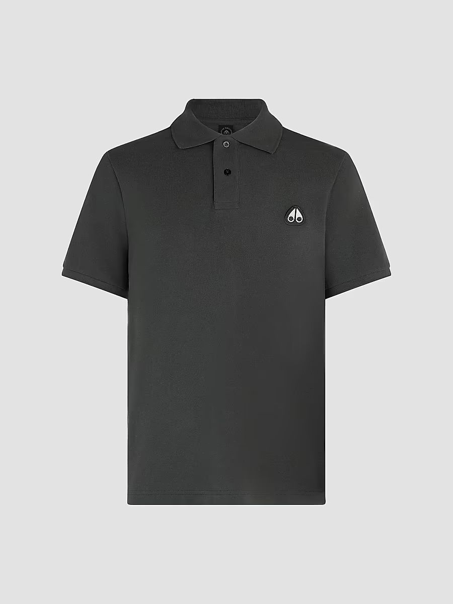 Moose Knuckles Men's Everett Logo Polo Shirt - Cement - Size Large