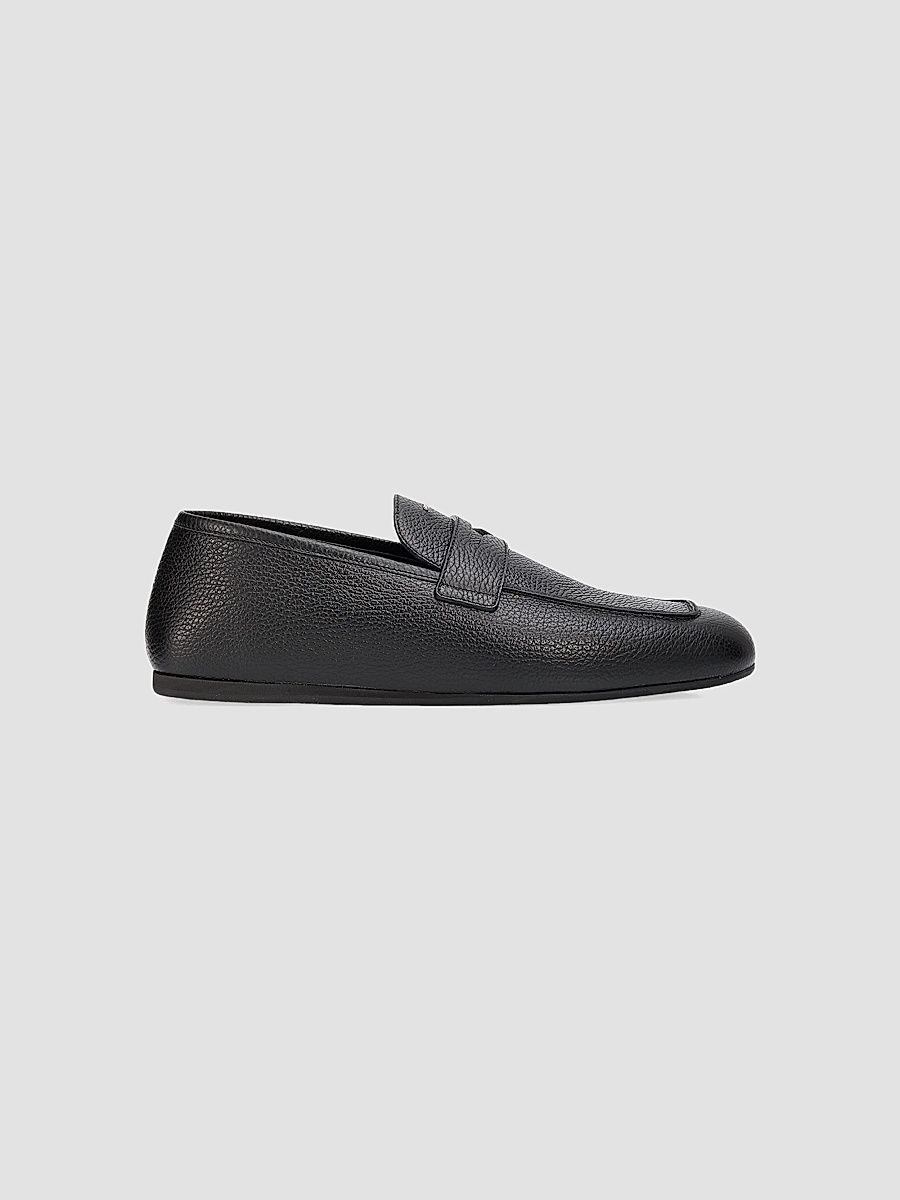 Men's Rupert Leather Penny Loafers - Nero - Size 13
