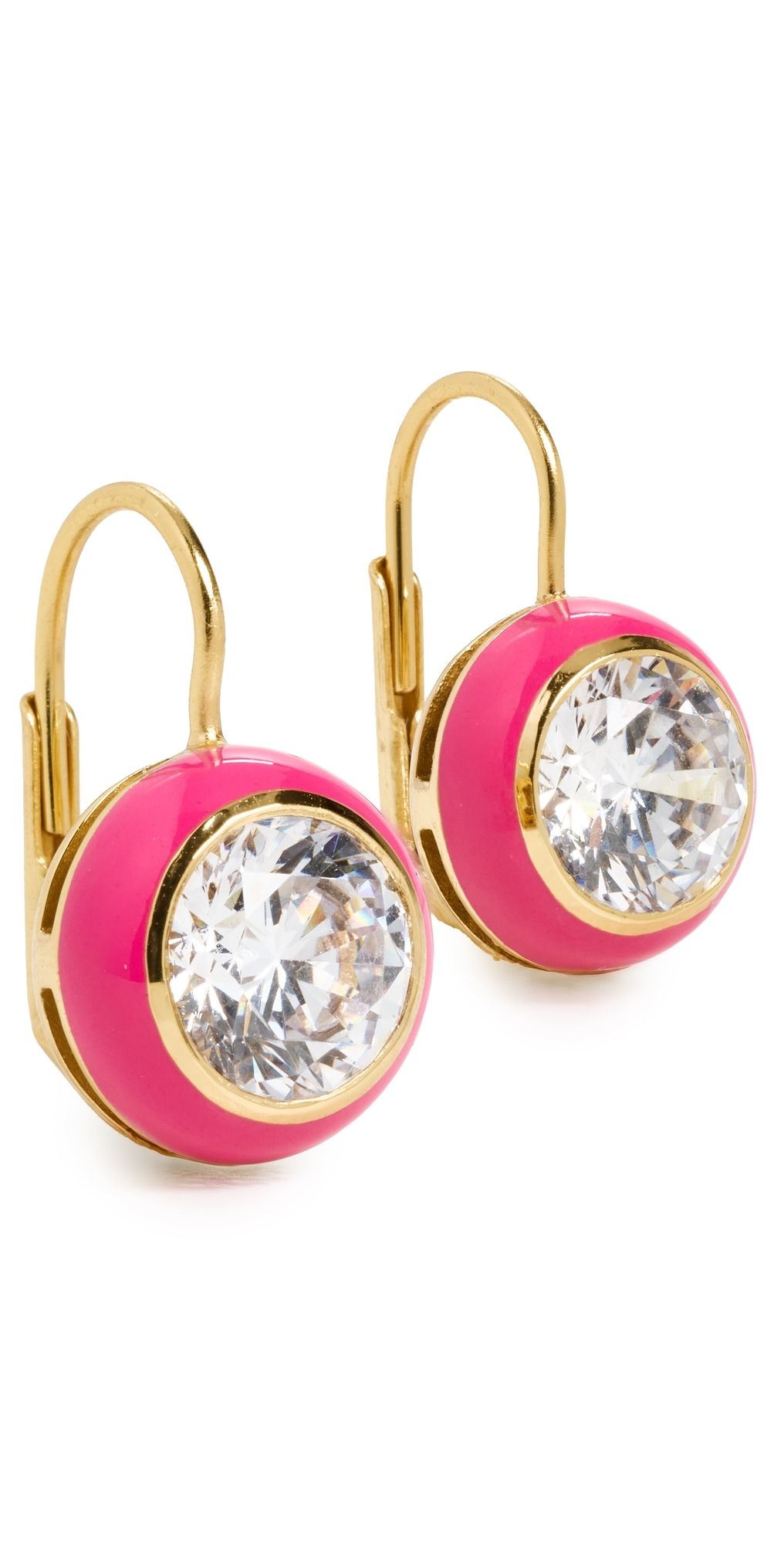 HART Enamel Bezel Drop Earrings Hot Pink One Size