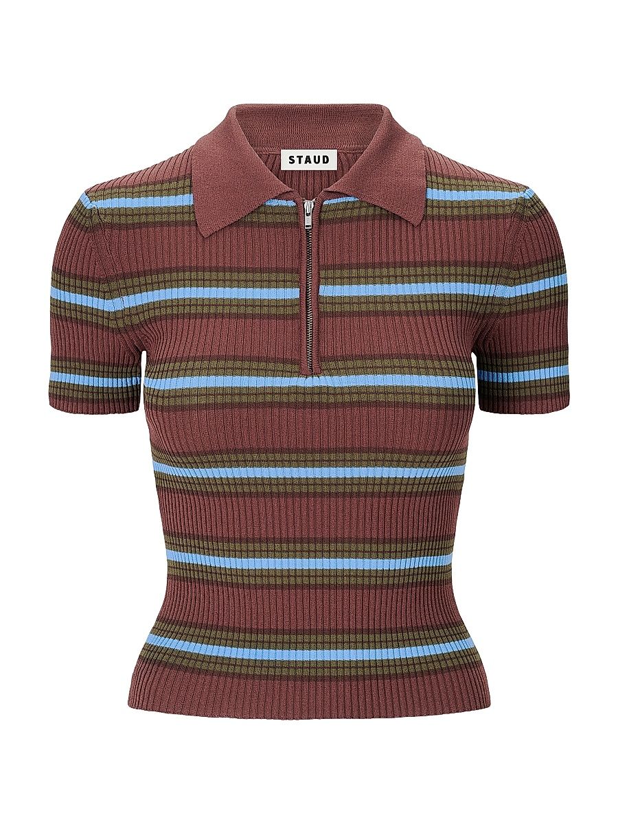 Women's Ren Striped Half-Zip Polo Sweater - Redondo Stripe - Size XL