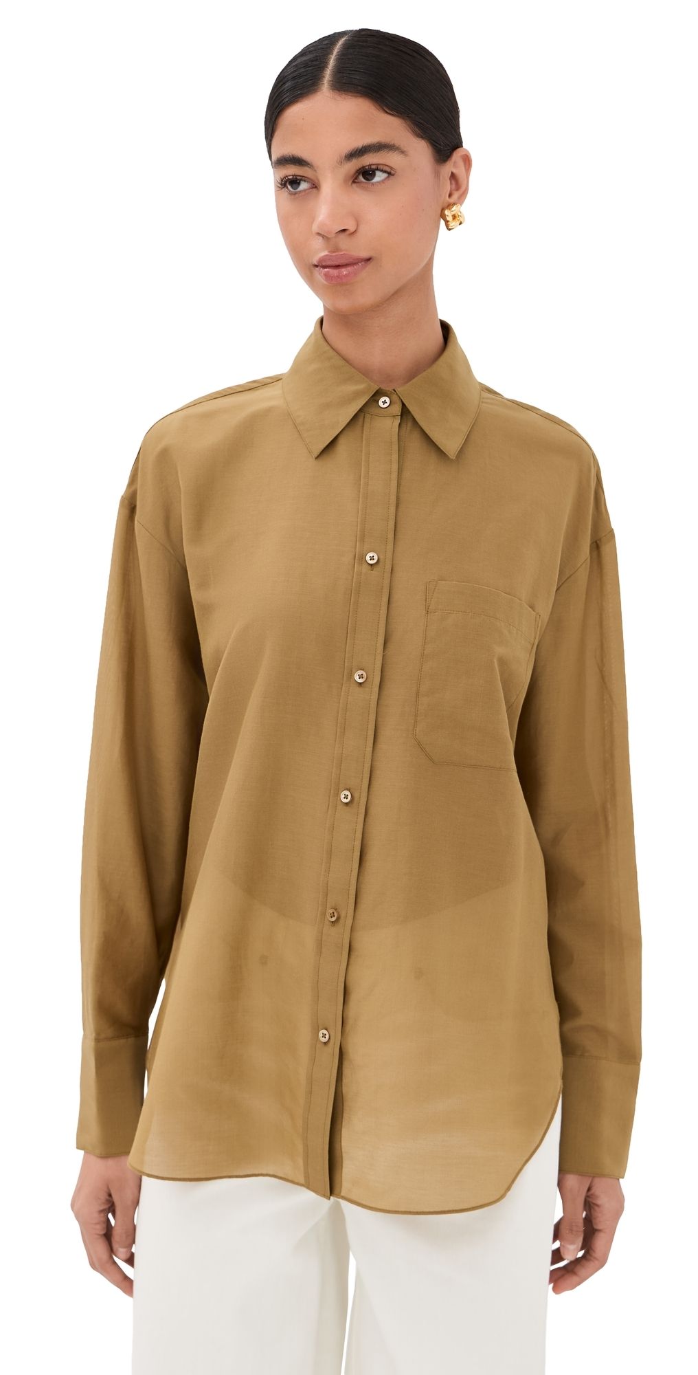 TWP Big Joe Button Down Shirt British Khaki XS/S
