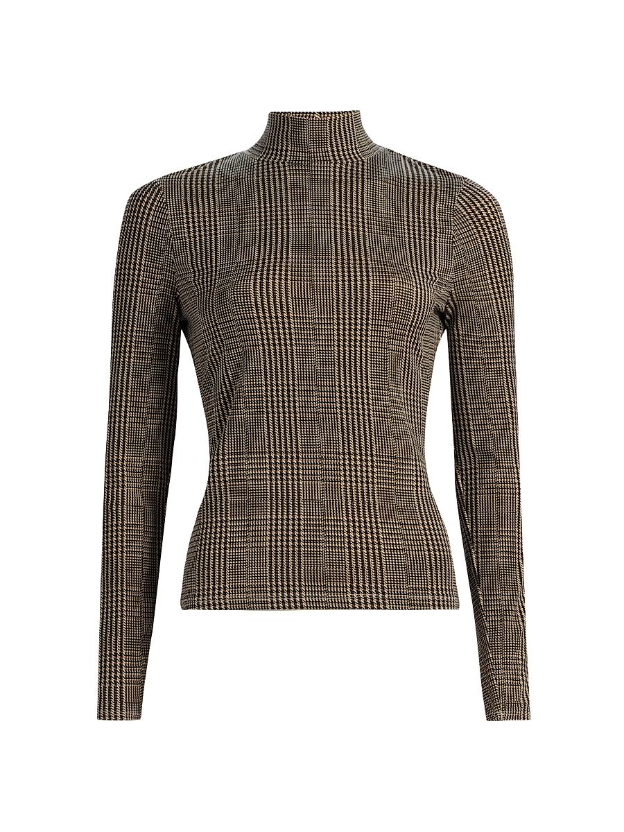 Women's Nate Houndstooth Top - Dark Acorn Multi - Size Large