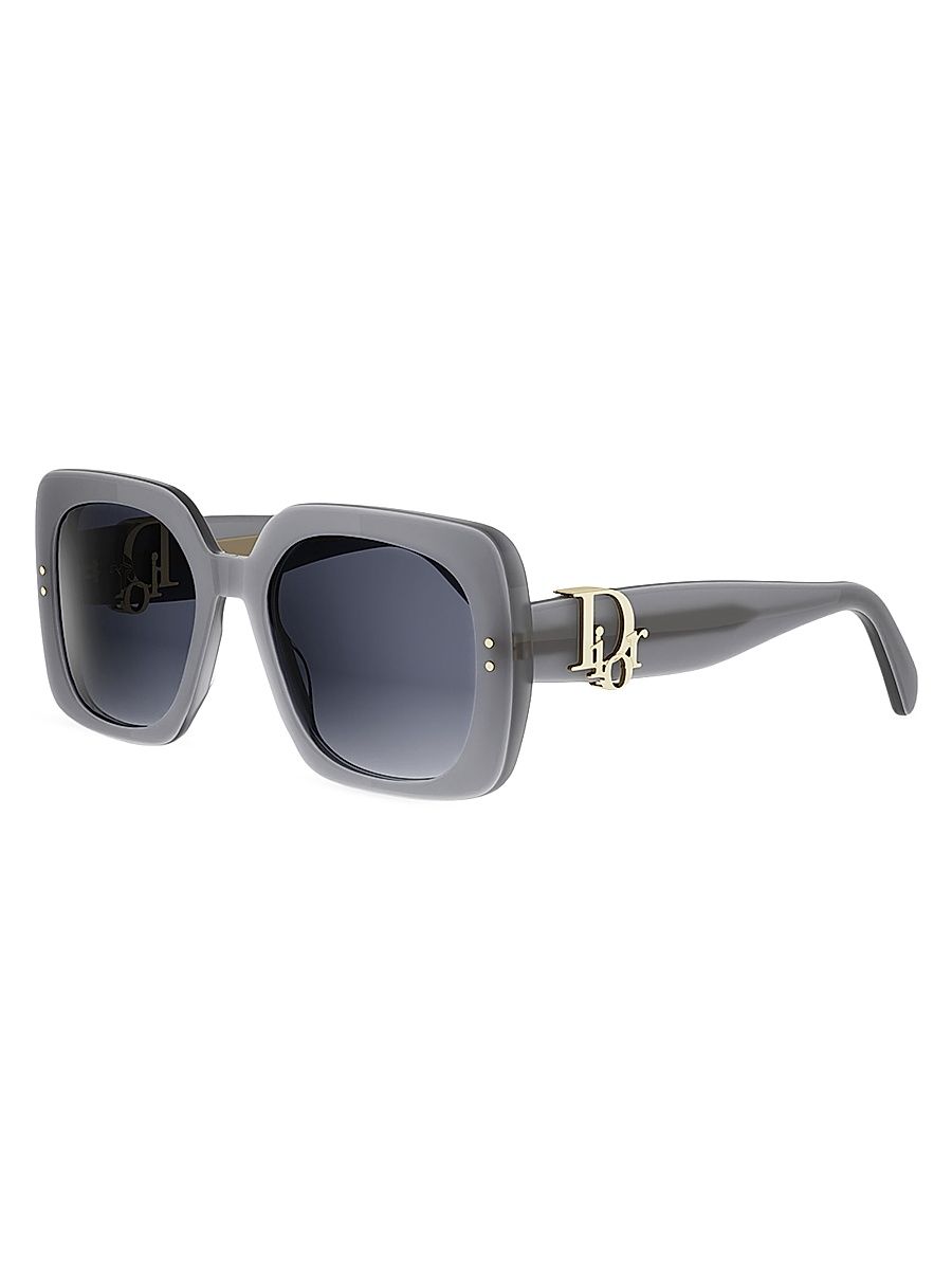 Women's Dior Oblique 54MM Square Sunglasses - Grey Gradient Blue