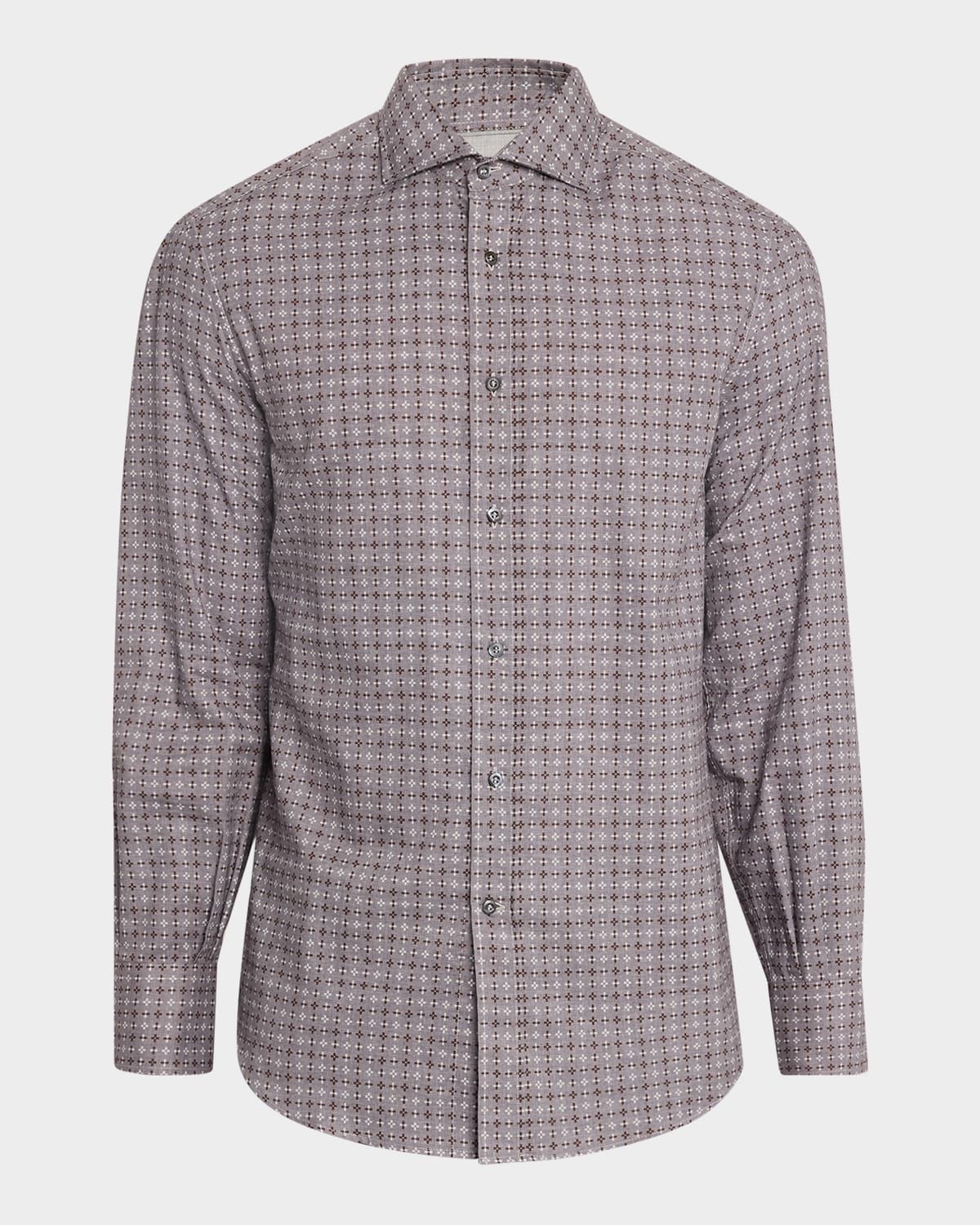 Men & apos;s Slim Fit Geometric Cotton Button-Down Shirt